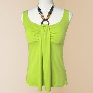 NWT Y2K Lime Green Beaded Halter Top